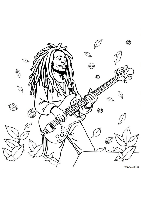 Bob Marley Colouring Pages