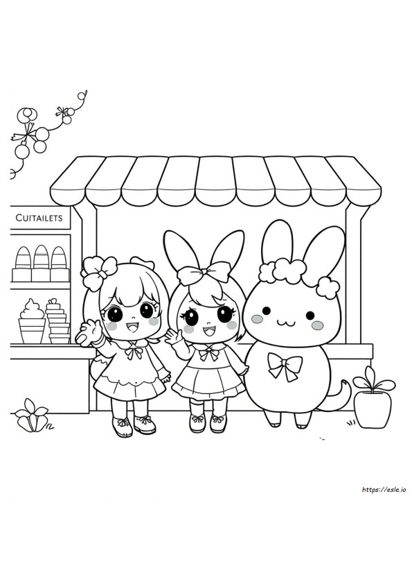 Kuromi Melody Cinnamoroll Mewarnai Gambar