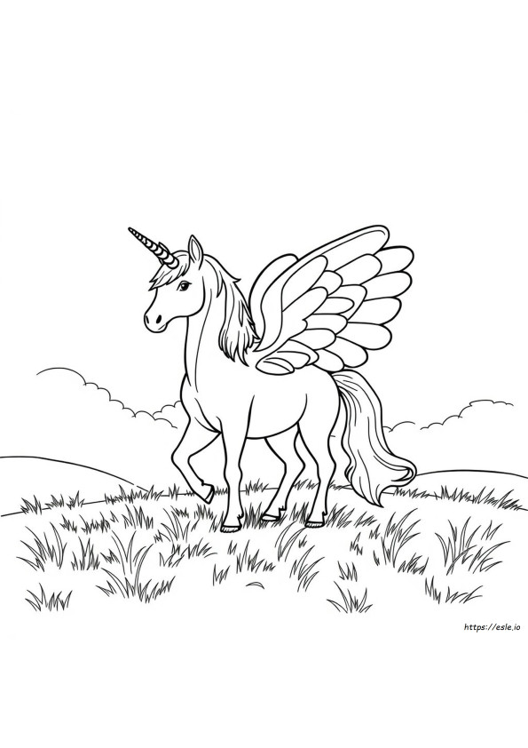 Winged Unicorn Alicorn Coloring Page