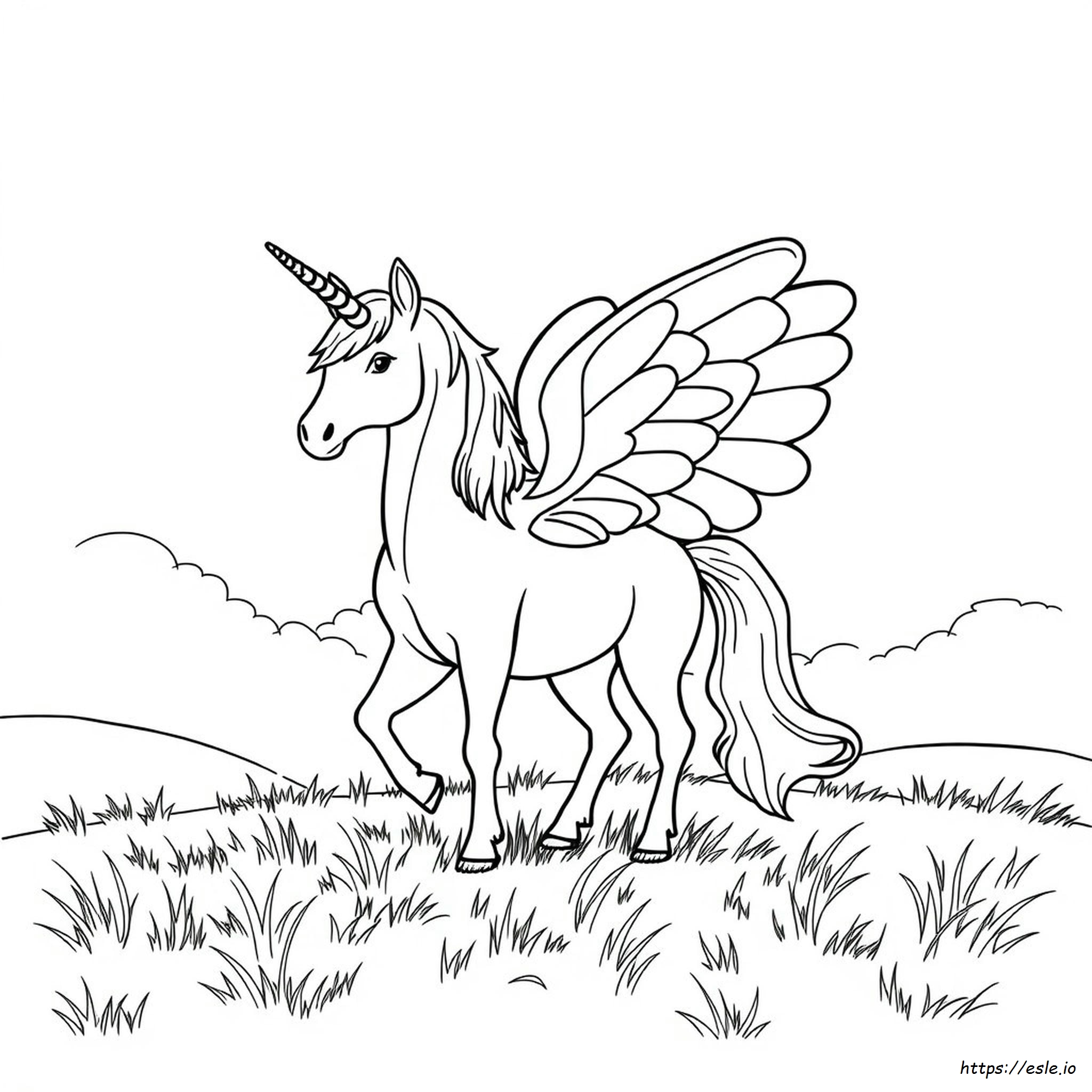 Gambar Mewarnai Alicorn Unicorn Bersayap