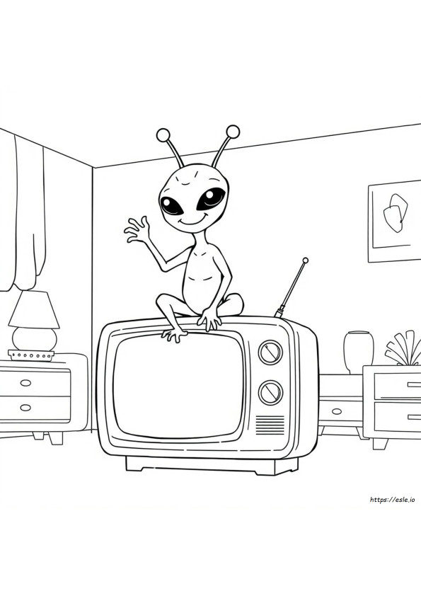 Alien Tv Gambar Mewarnai