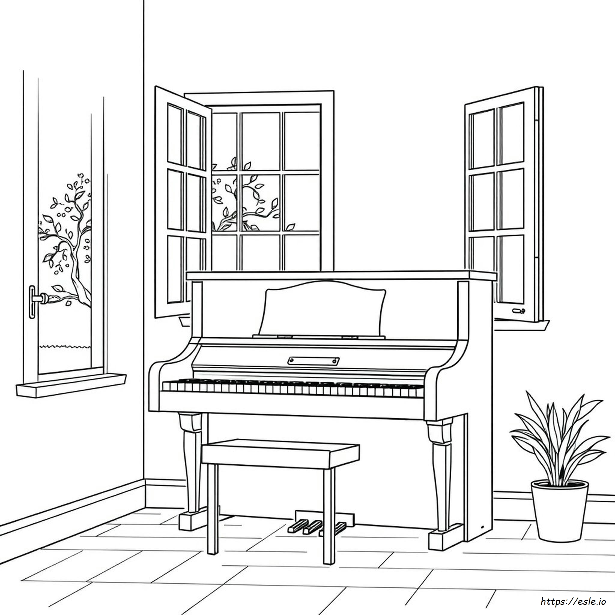 Free Piano Coloring Pages