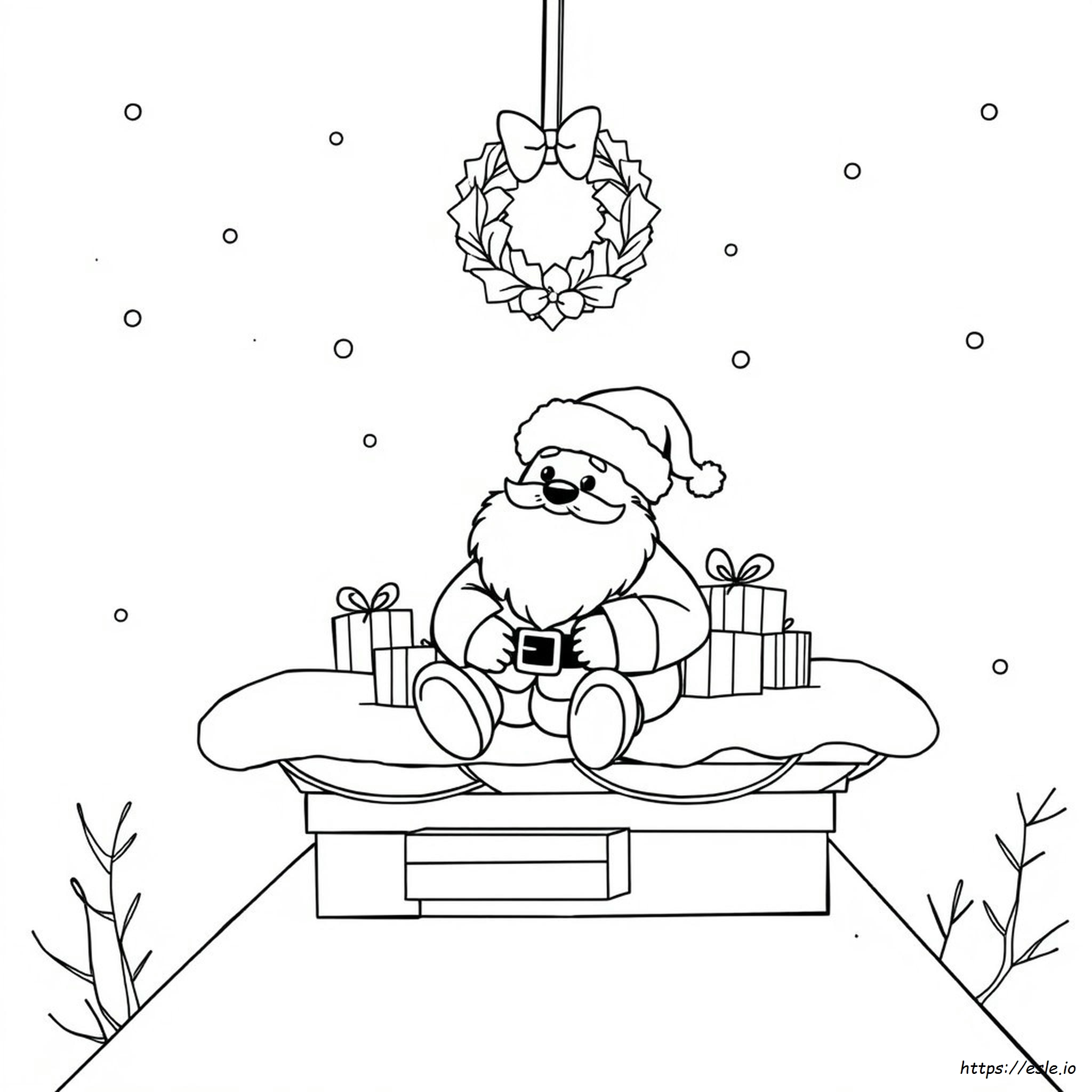Santa Bear Coloring Page
