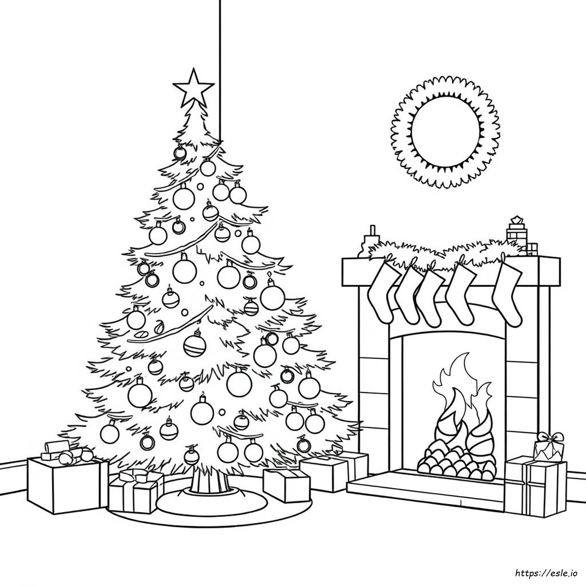Christmas Tree Coloring Page Hard