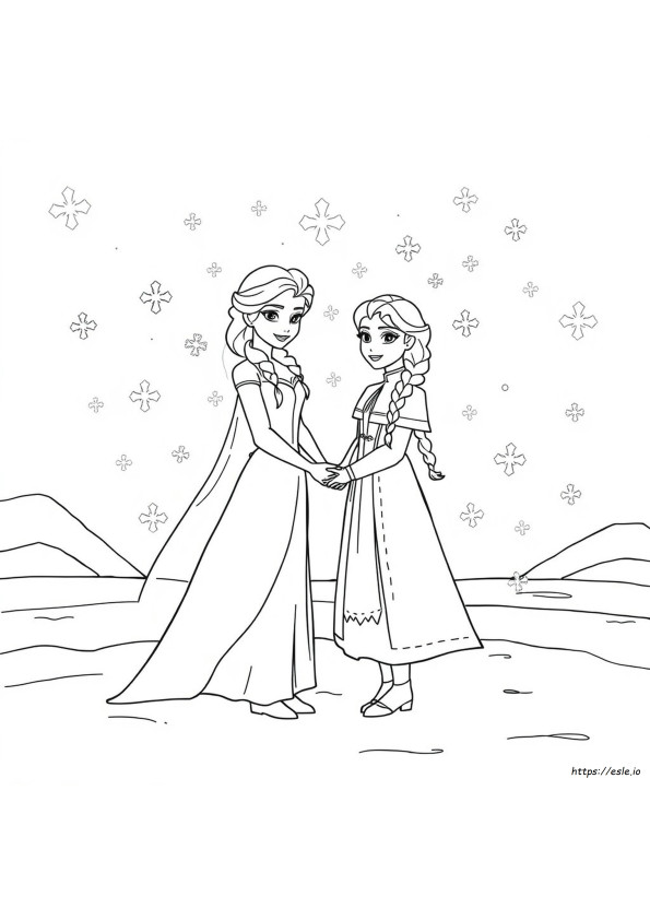 Elsa And Anna Colouring Pages Free