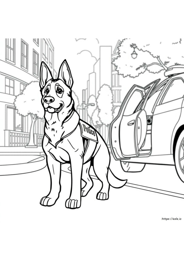Realistic Police Dog Coloring Pages