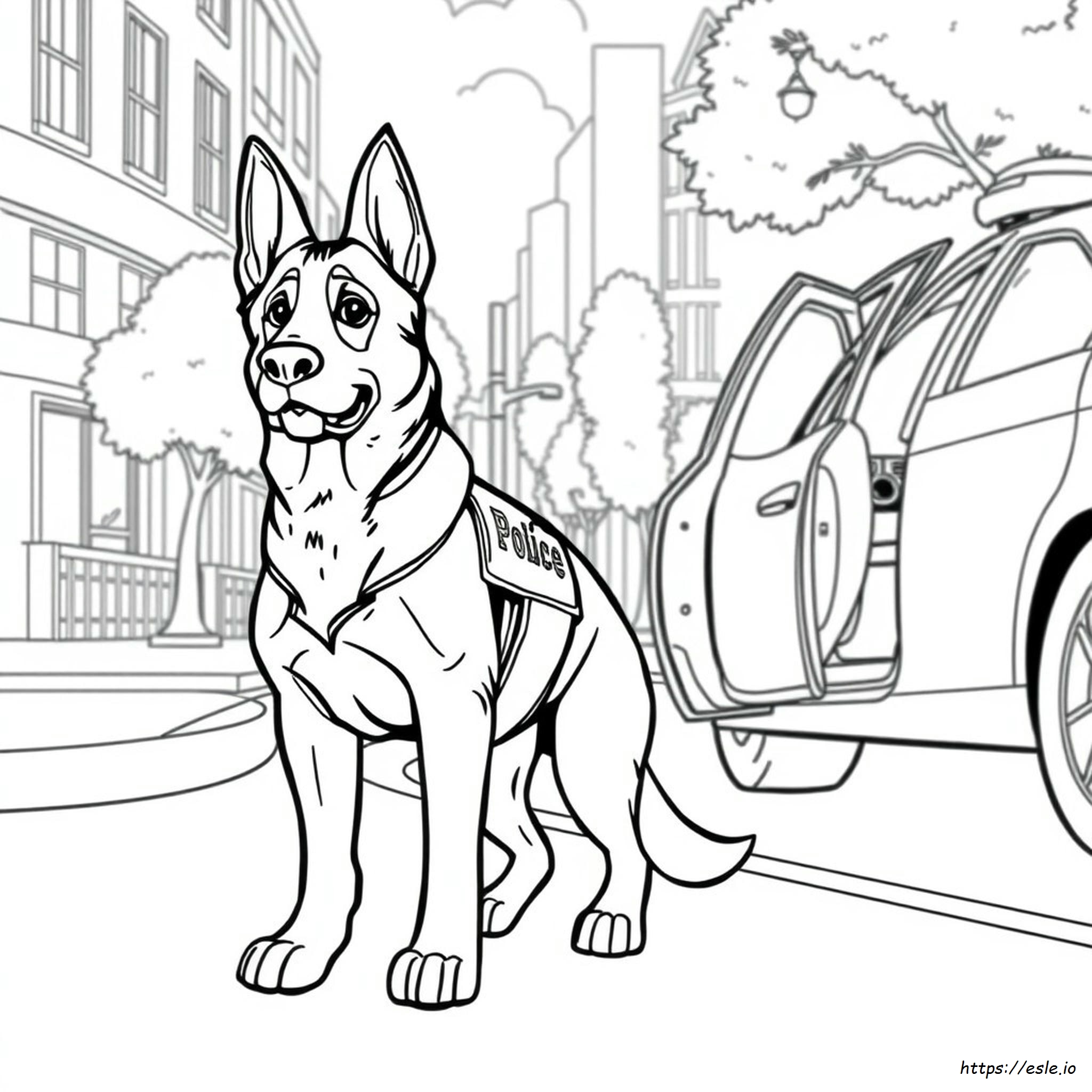 Desene De Colorat Cu Câini Poliție Realiști