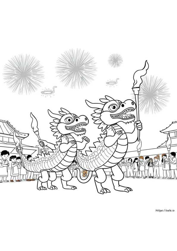 Hitam Putih Barongsai Coloring Pages