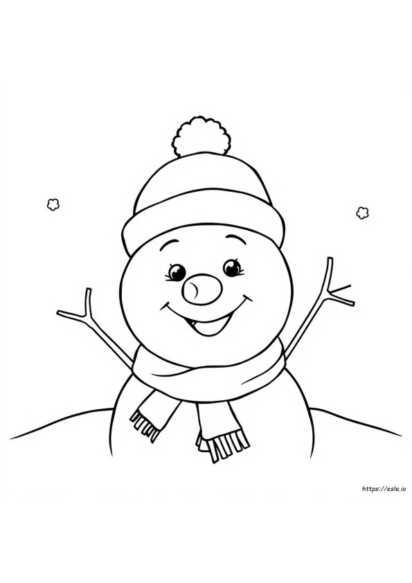 雪だるまの顔のぬりえ 無料