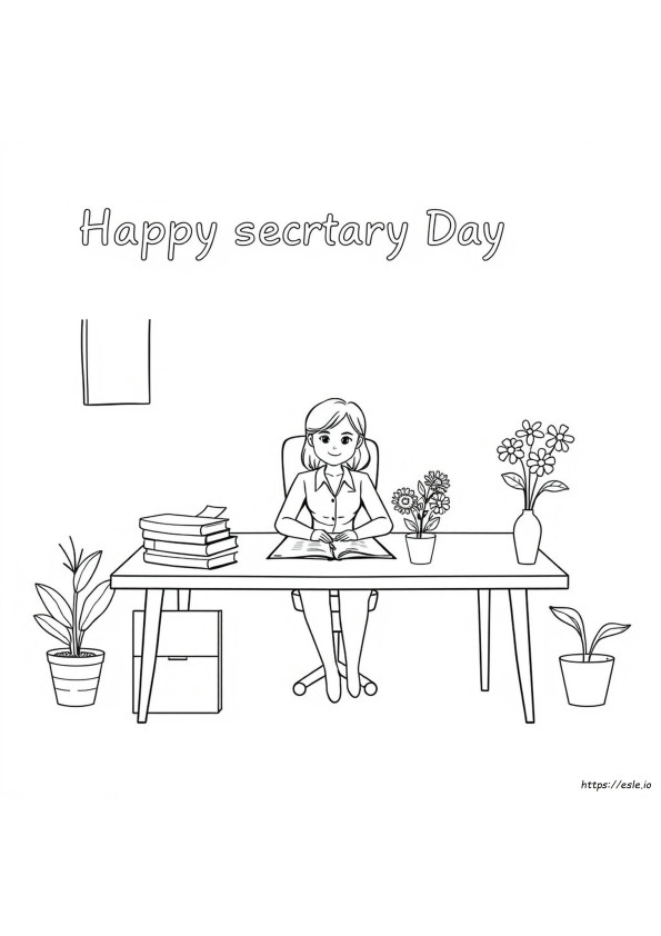 Secretary Day Coloring Page
