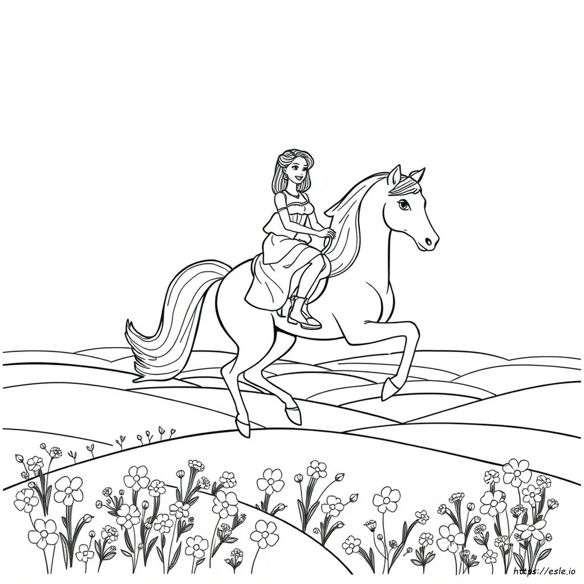 Barbie And Pegasus Coloring Pages