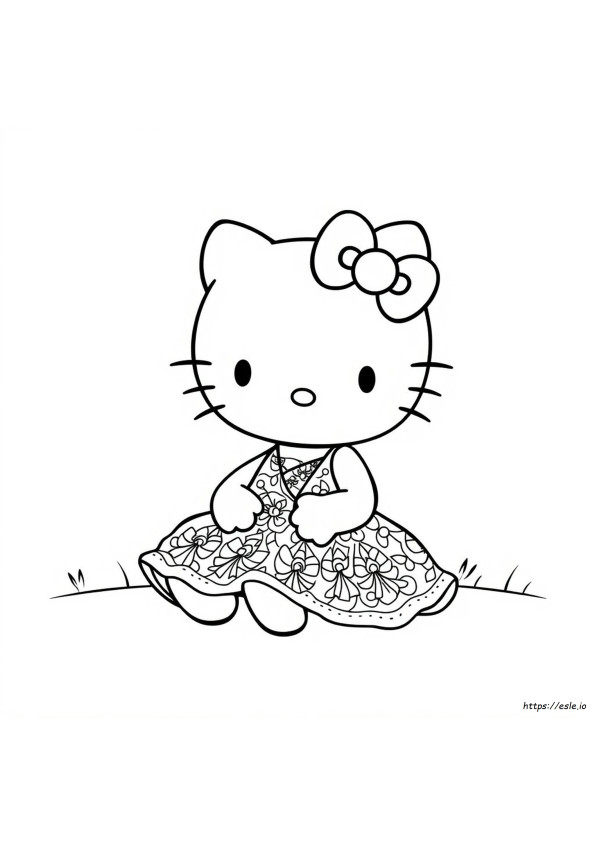 Hello Kitty Dress Coloring Page