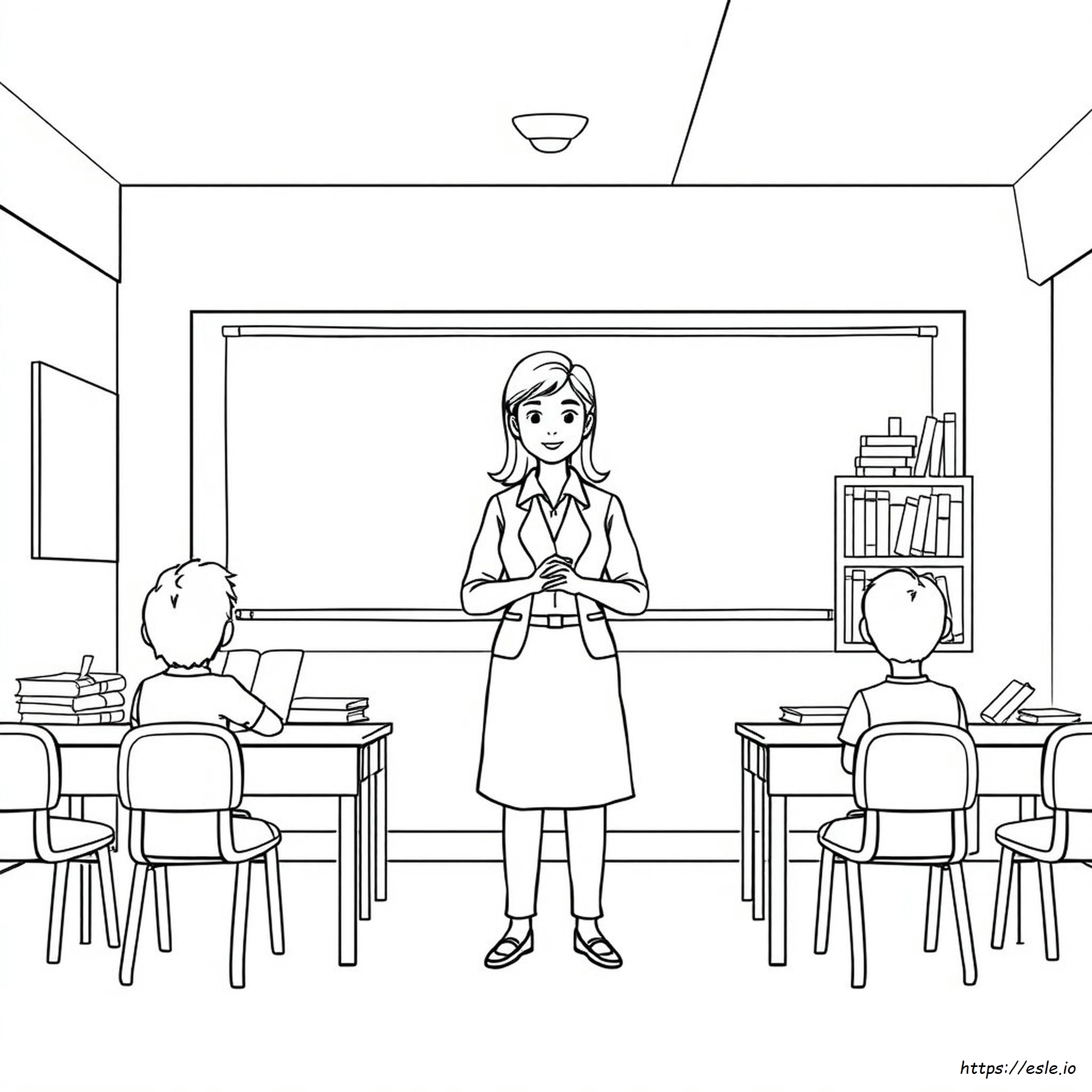 Coloring Page Of Teacher