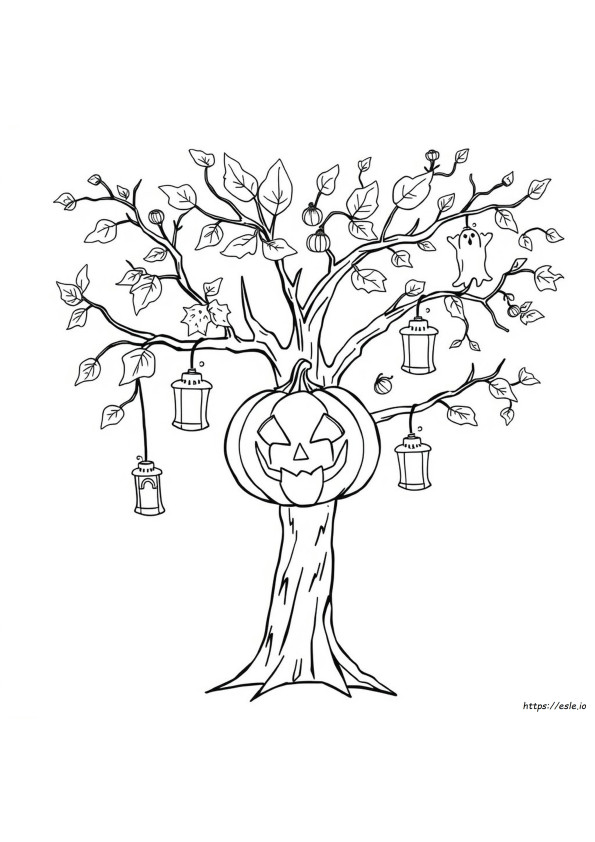 Halloween Baum Ausmalbilder