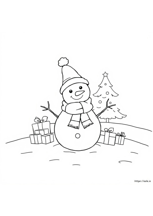 Coloriages Bonhomme De Neige De Noël Mignon