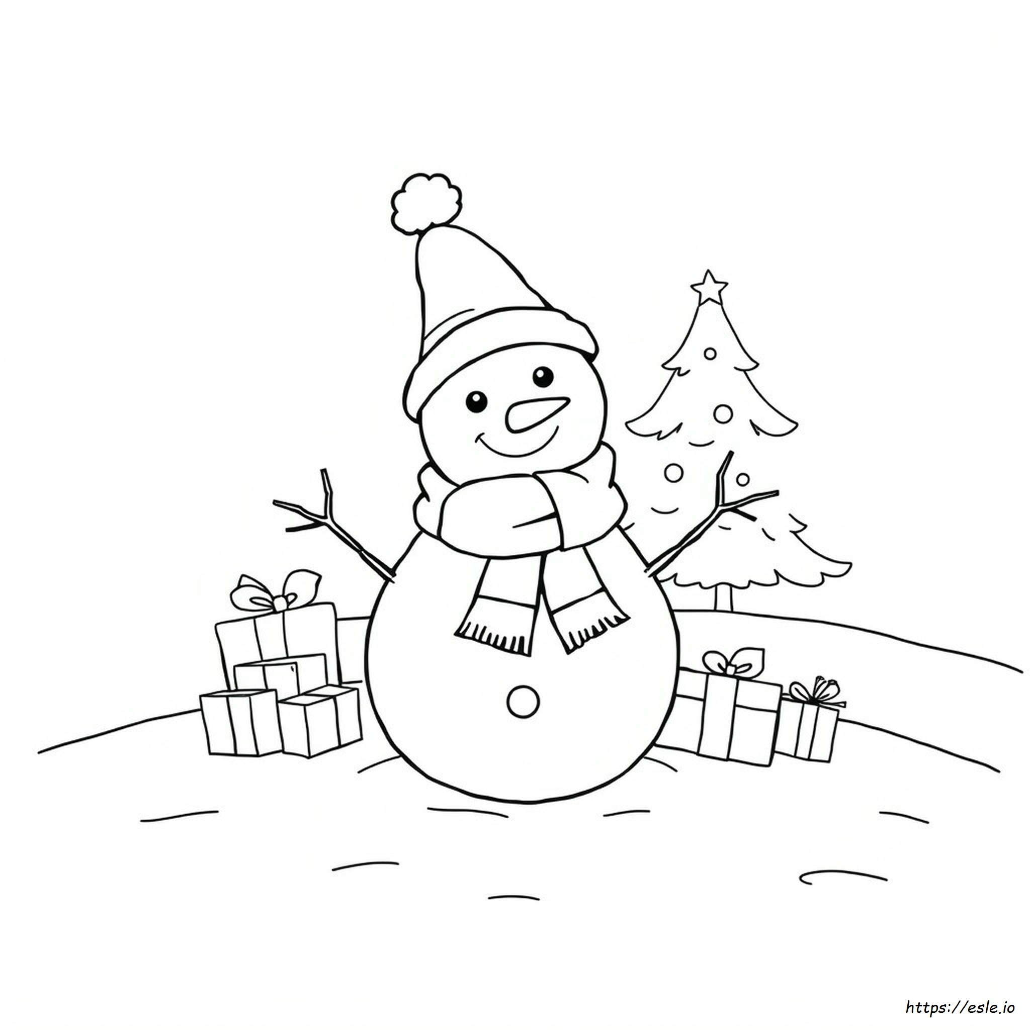 Niedliche Weihnachts-Schneemann Ausmalbilder