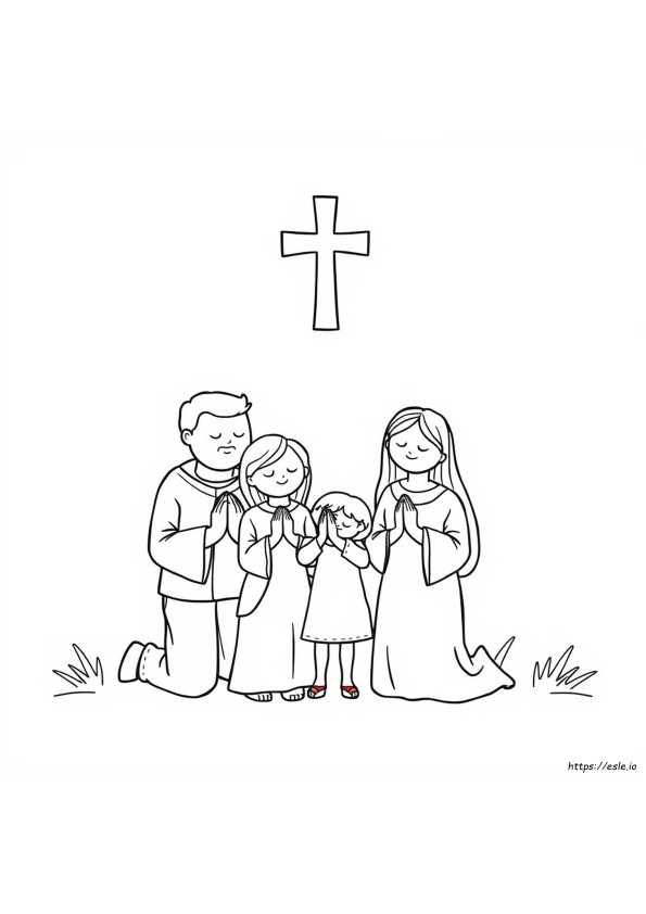 Family Prayer Coloring Page