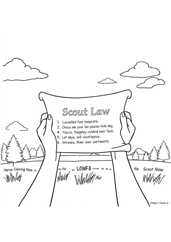 Scout Law Coloring Page