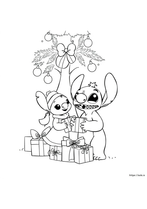Lilo And Stitch Christmas Colouring Pages