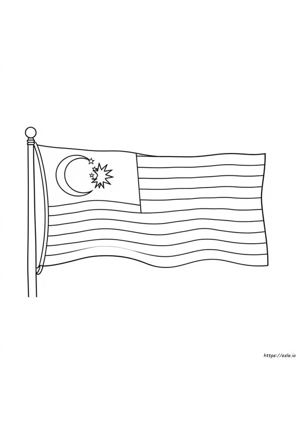 Drapelul Malaeziei De Colorat De Imprimat