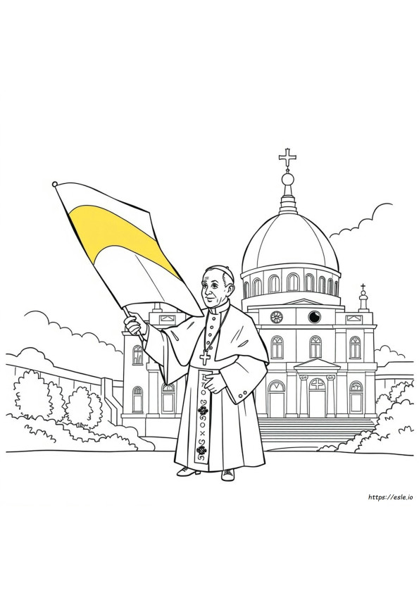 Papal Flag Coloring Page