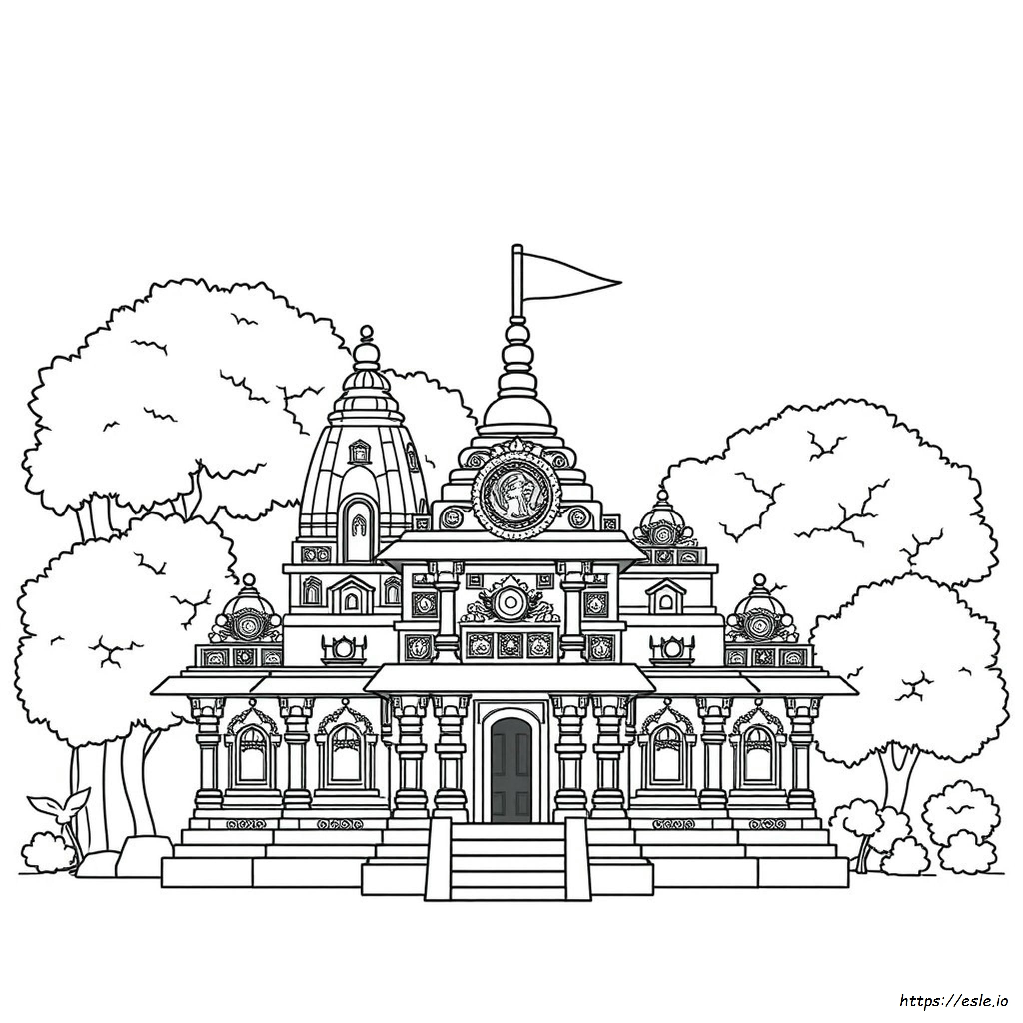 Hindu Temple Coloring Page
