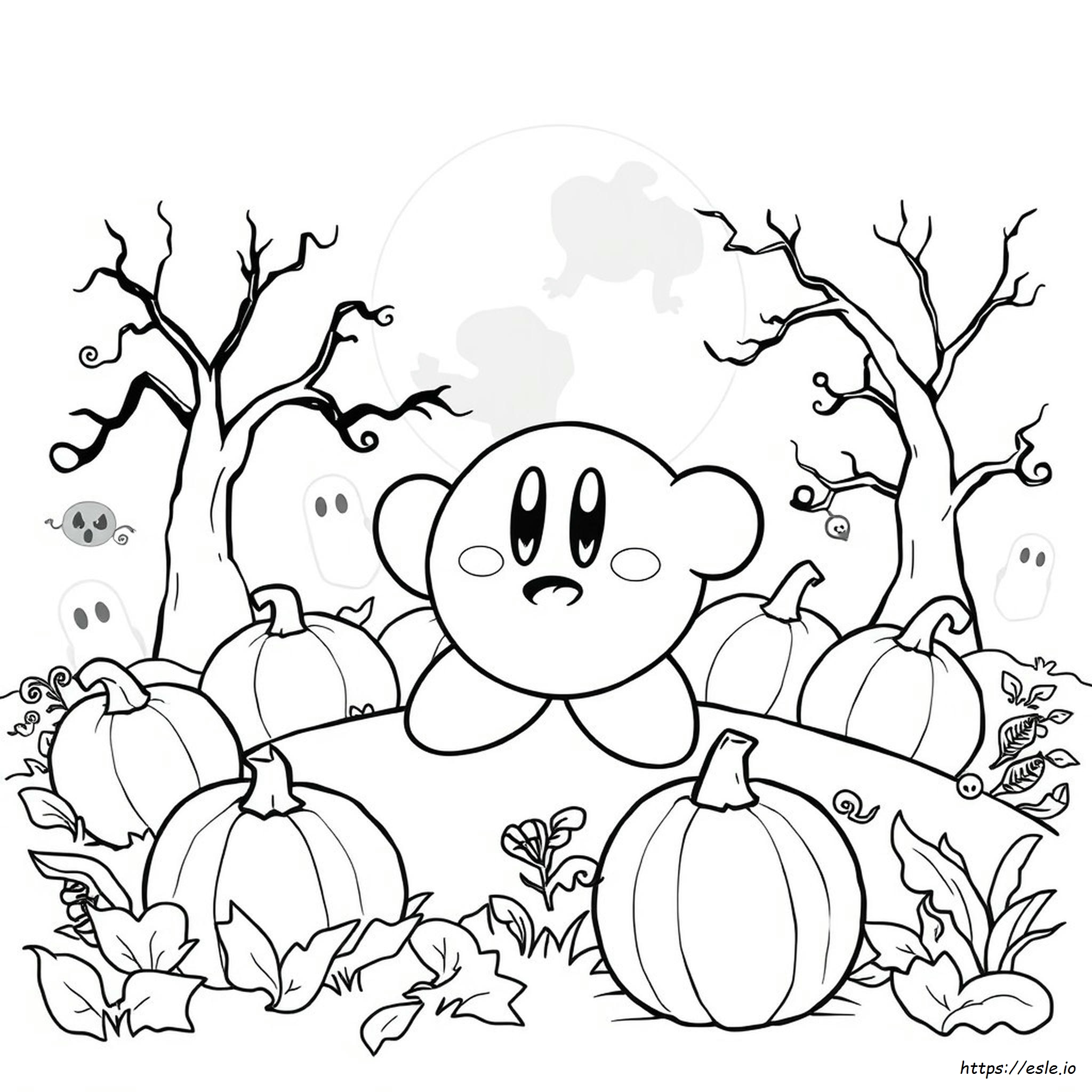 Kirby Halloween Coloring Pages