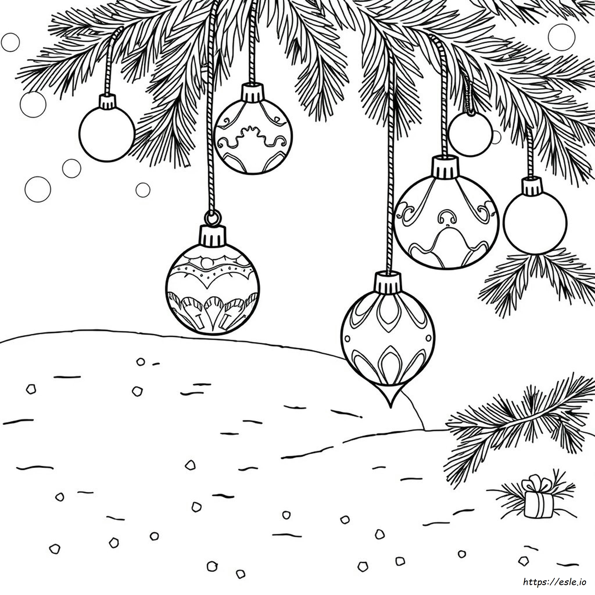 Yetişkinler Için Noel Süsleri Boyama Sayfaları
