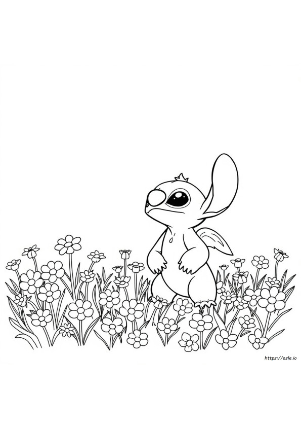 Desene De Colorat Imprimabile Cu Stitch Și Angel Alb-Negru