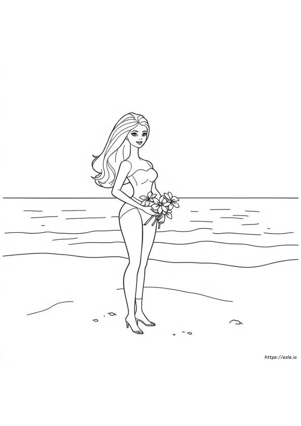 Kolorowanka Rysunek Lalka Barbie