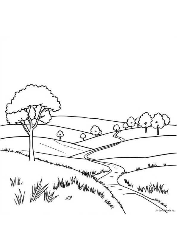 Desenho De Paisagem Para Colorir