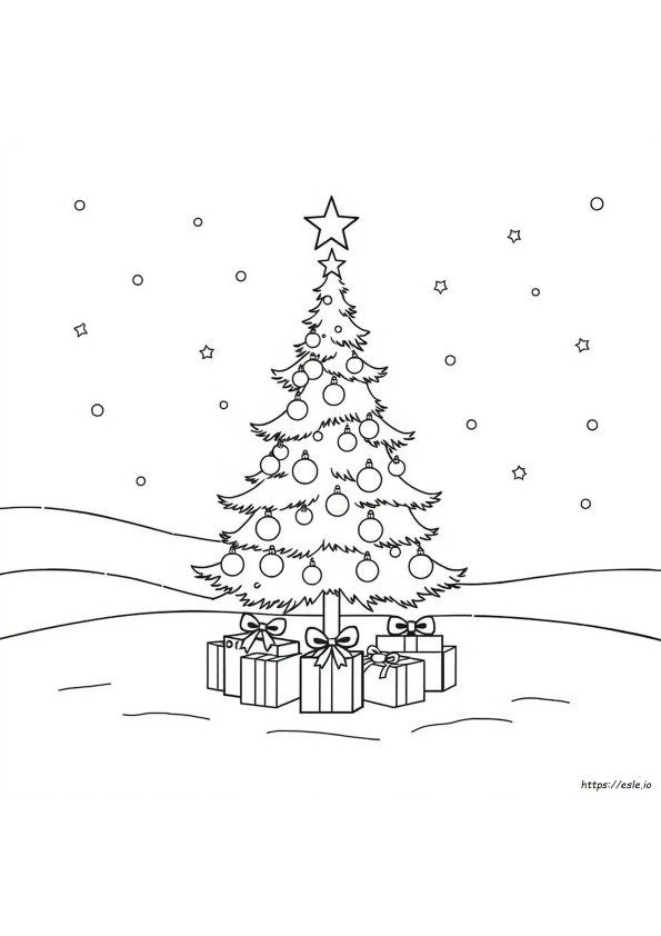 Free Printable Christmas Tree Coloring Page Easy
