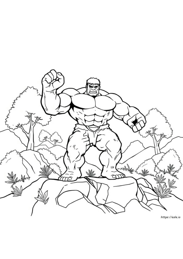 Hulk Outline For Colouring