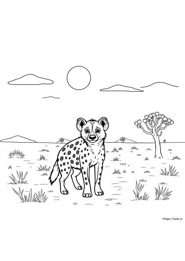 Gambar Mewarnai Hiena Tutul
