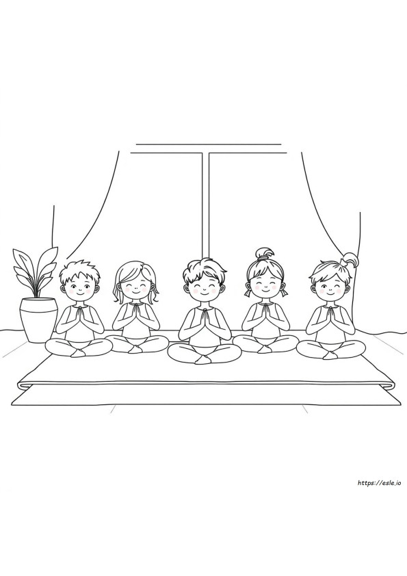 Kids Yoga Coloring Pages