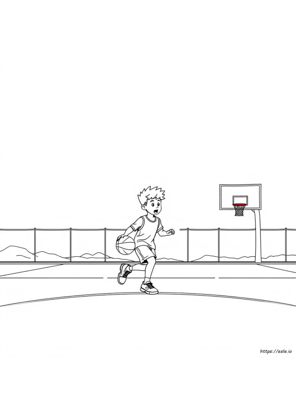 Bermain Bola Basket Gambar Mewarnai