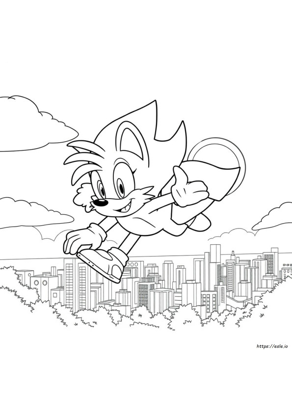 Kolorowanka Tails Z Filmu Sonic The Hedgehog