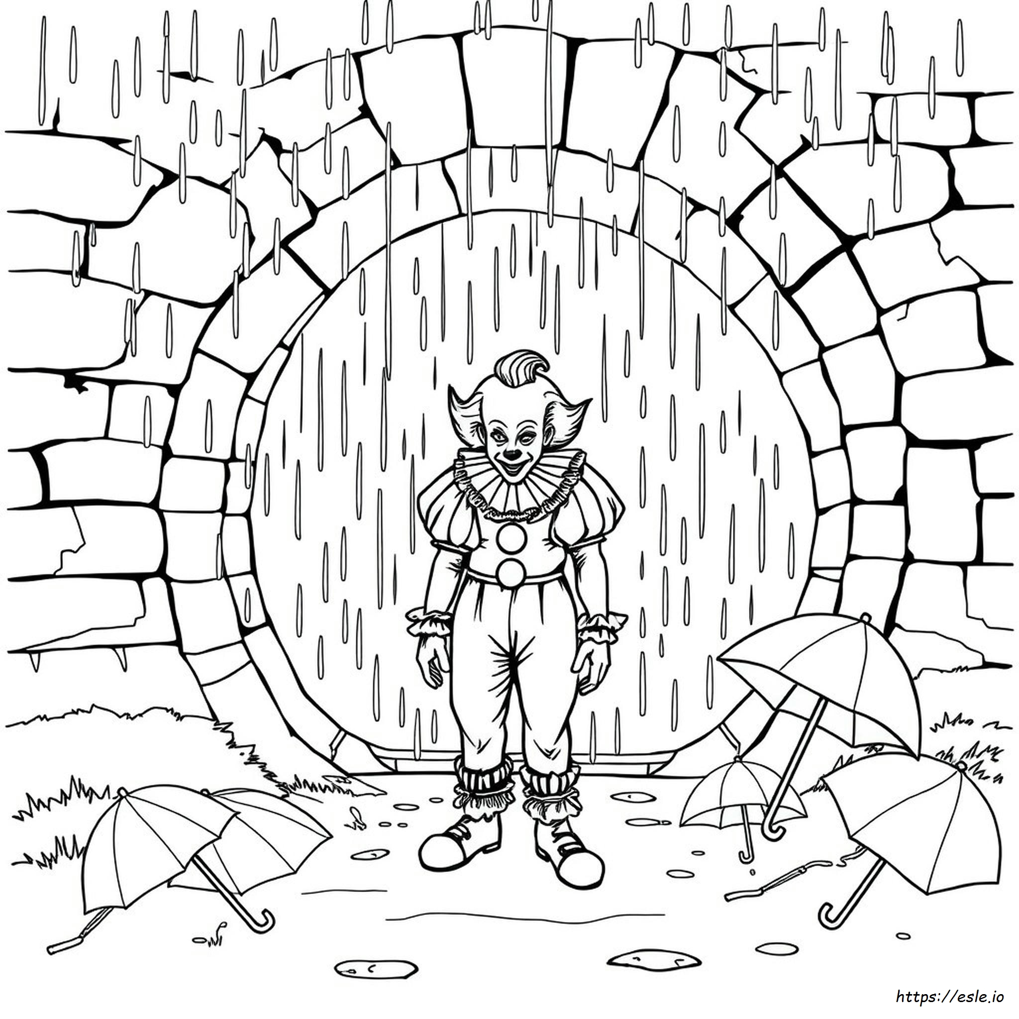 Halaman Mewarnai Badut Pennywise Yang Menakutkan