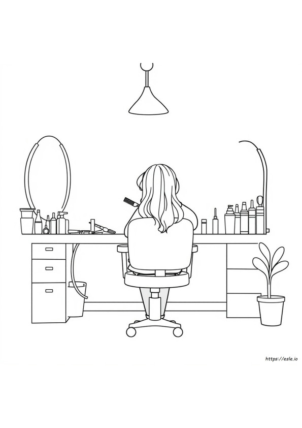 Hairdresser Colouring Pages