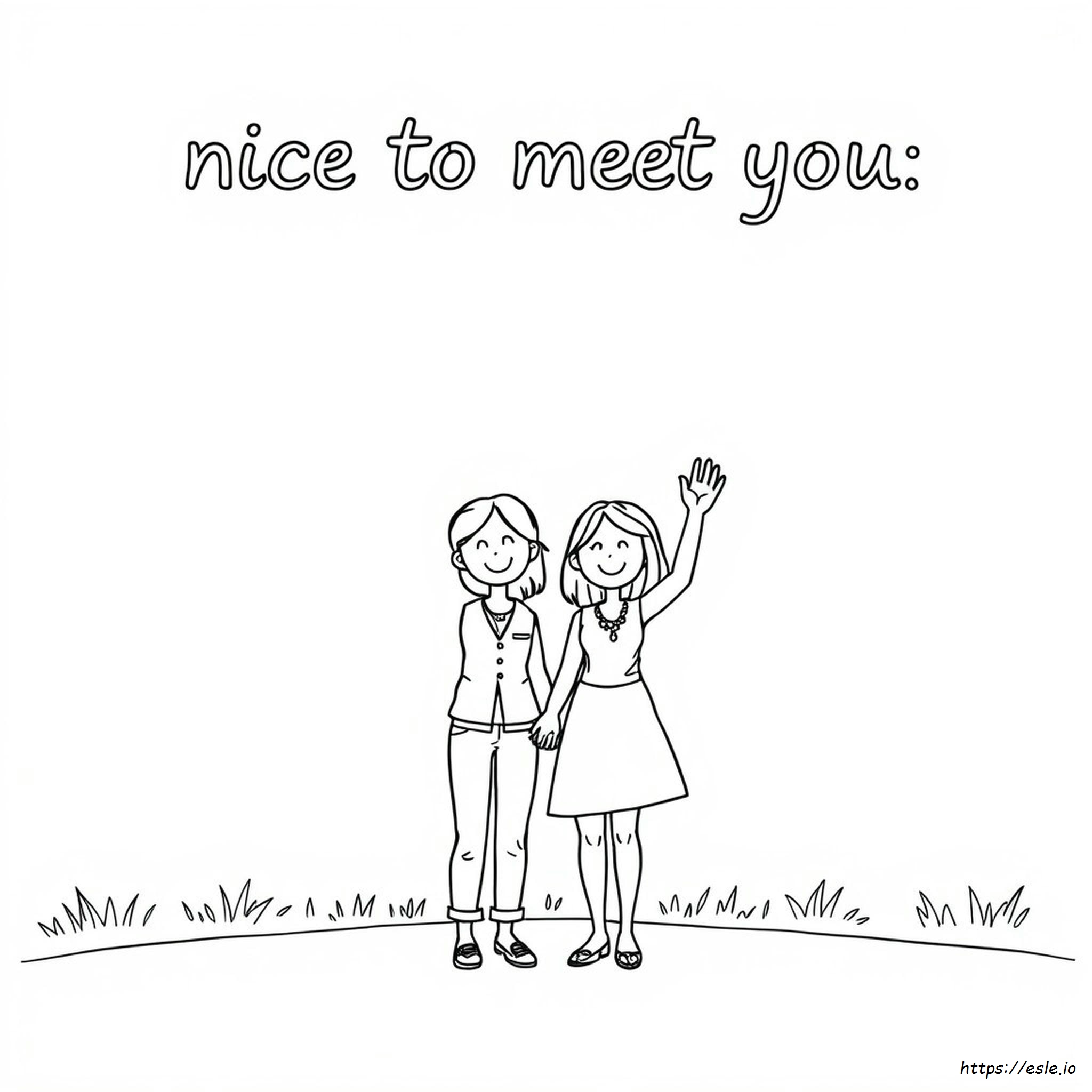 Nice To Meet You Coloring Page