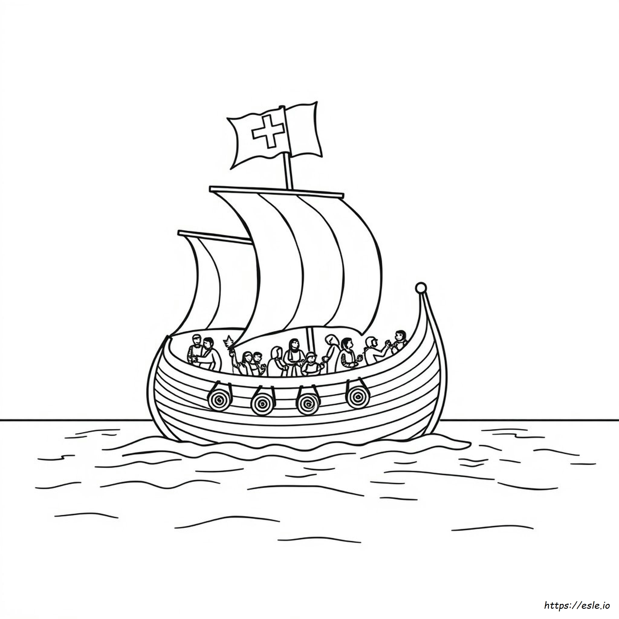 Mayflower Coloring Page Flag