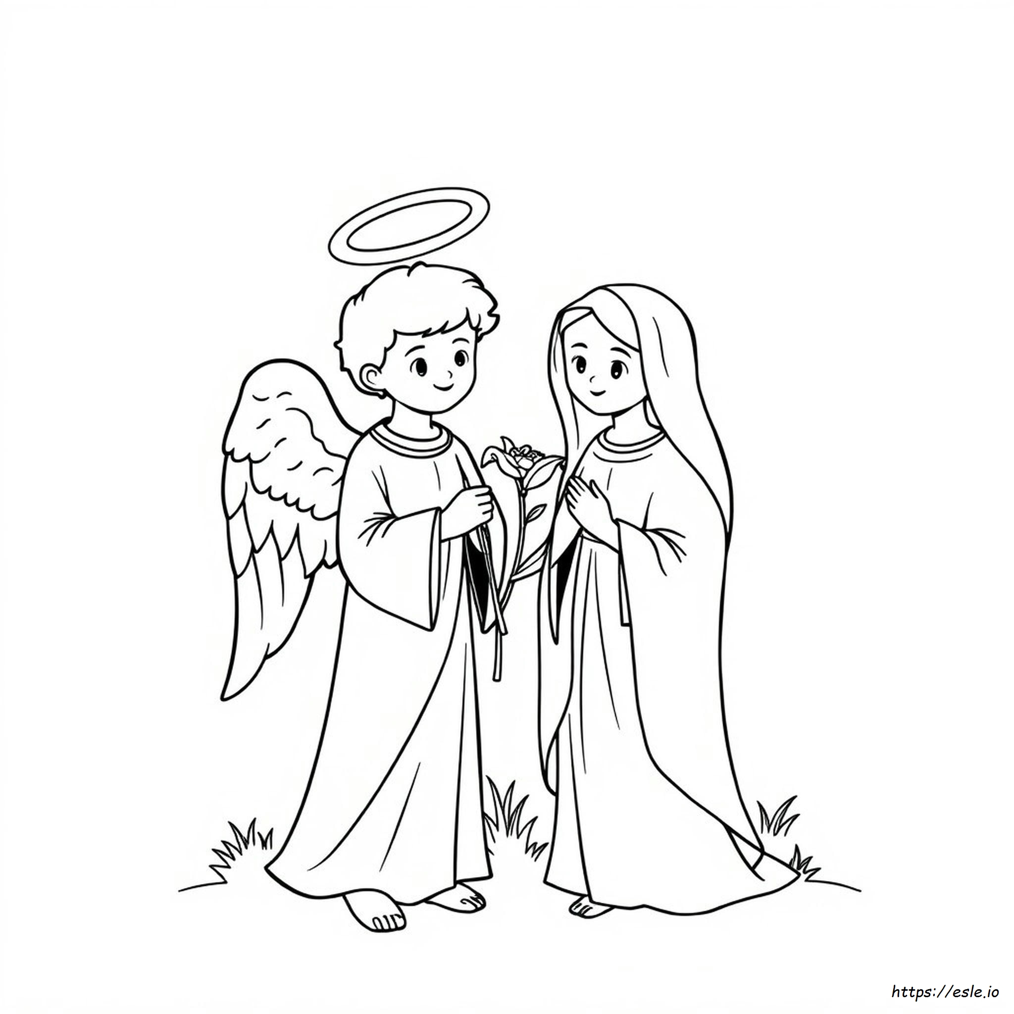 Coloring Page Of Angel Visiting Mary