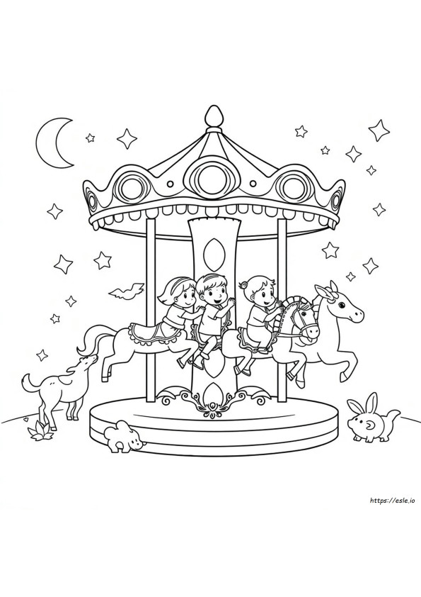 Carrossel Para Colorir E Imprimir
