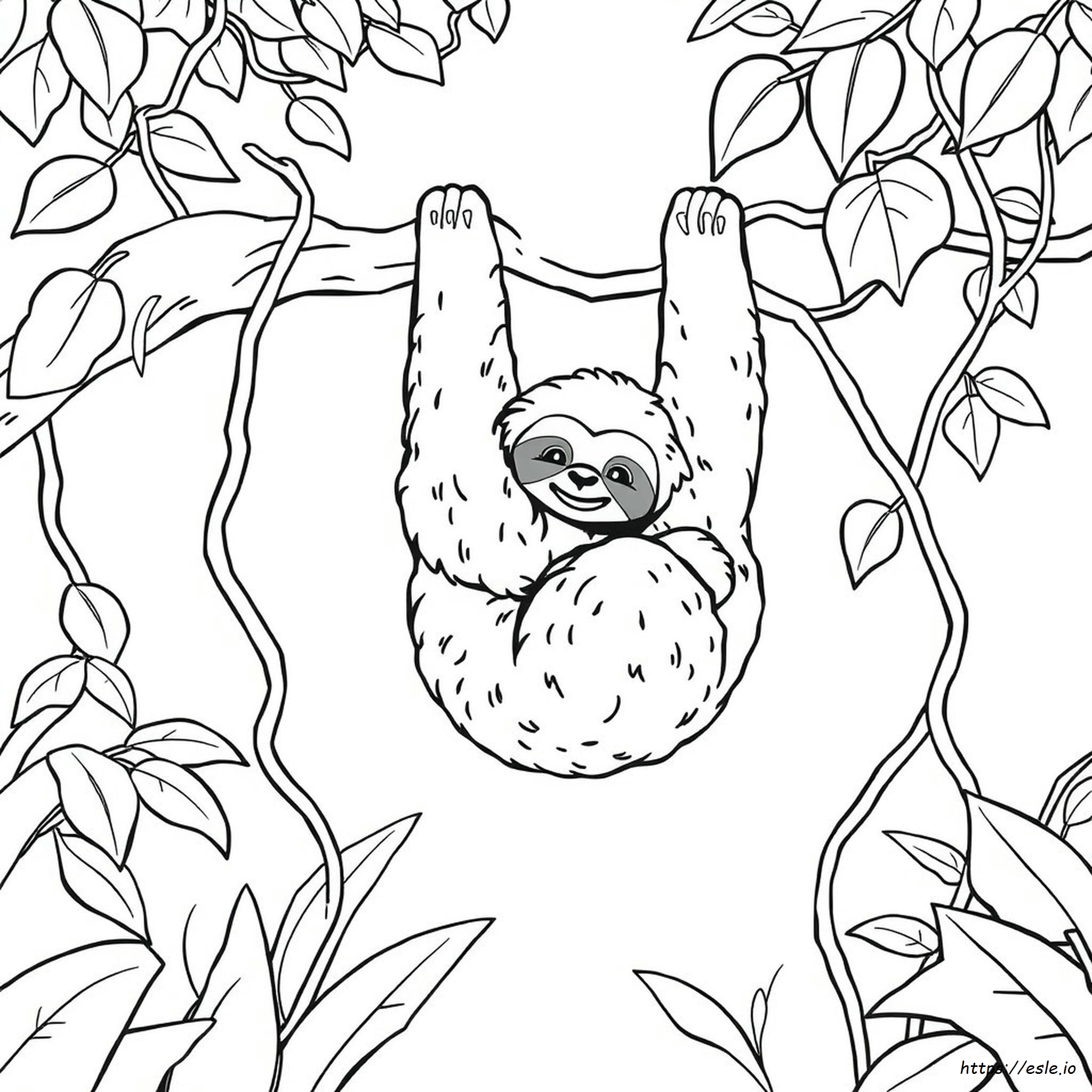 Three Toed Sloth Coloring Page