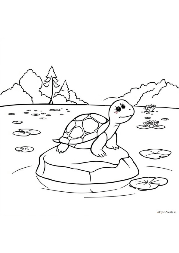 Schattige Schildpad Kleurplaat