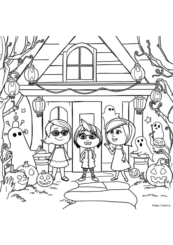 Inside Out Halloween Coloring Pages