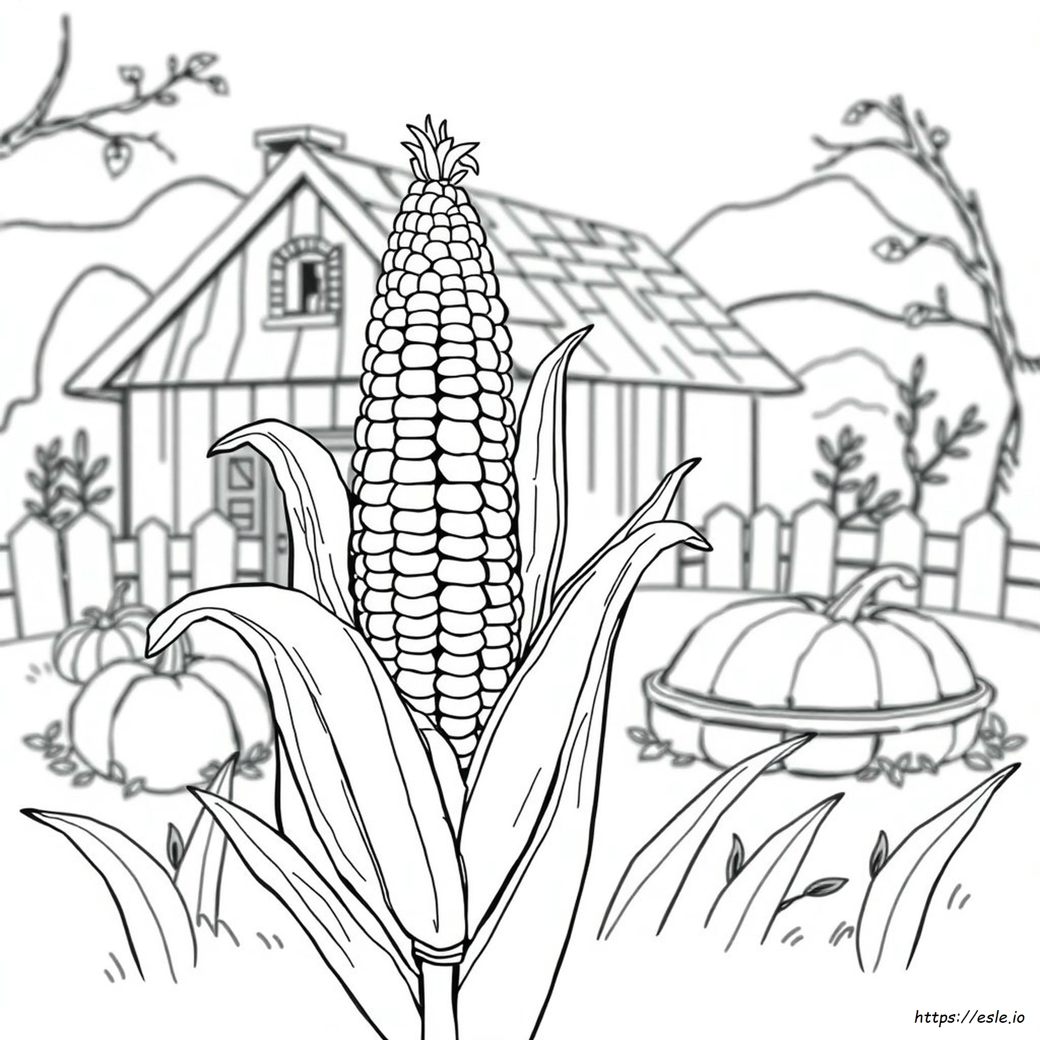 Corn Coloring Pages For Thanksgiving