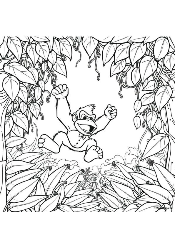 Donkey Kong Da Colorare Gratis Da Stampare