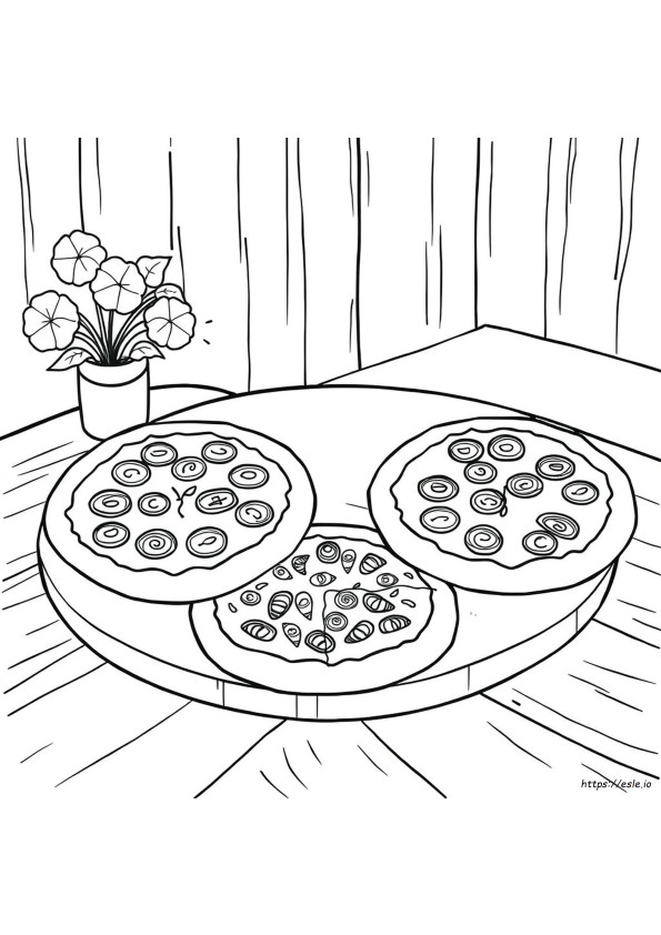 Coloriage Pizza Entière