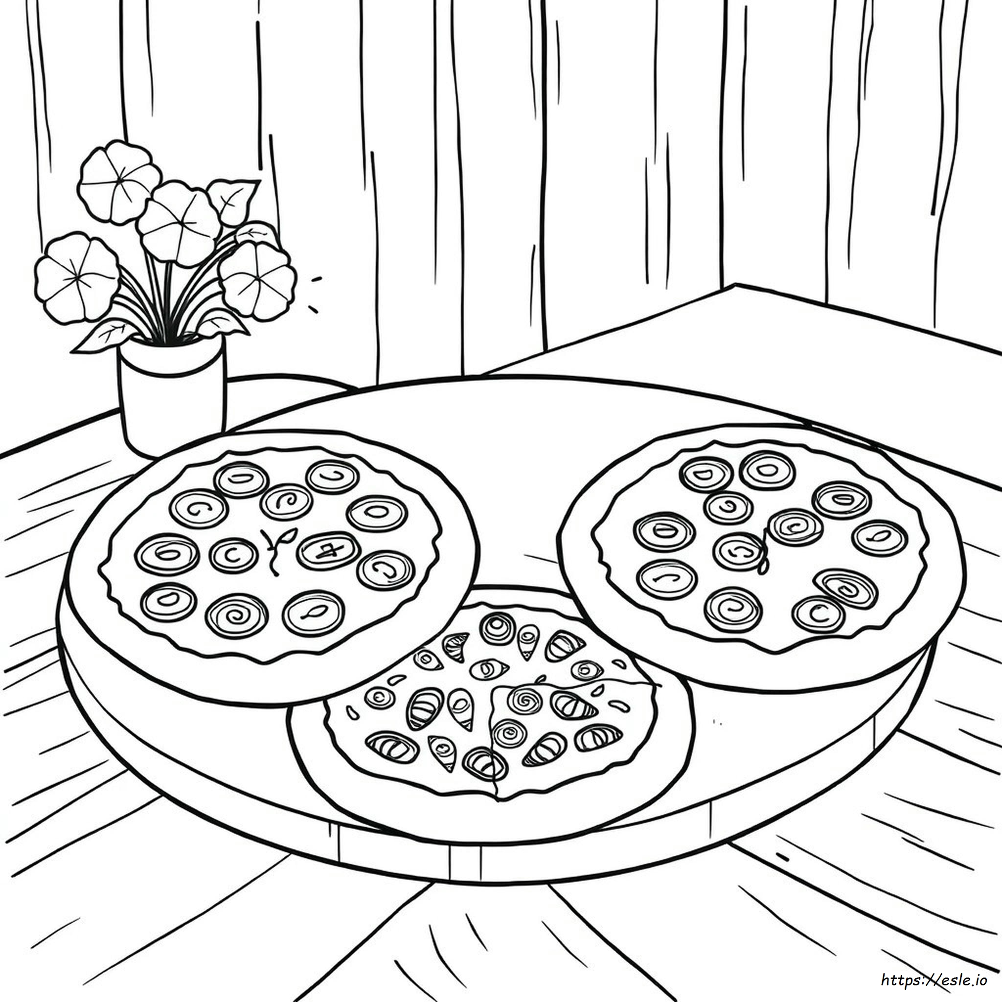 Whole Pizza Coloring Page